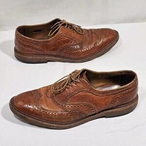 Allen Edmonds McTavish Dress Shoes Brown Wingtip Leather Oxford Mens Size 10.5 D